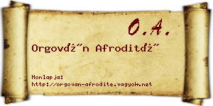Orgován Afrodité névjegykártya